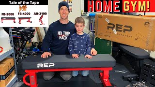 Benching on a Budget | Rep Fitness FB 5000 Review | FB 5000 vs FB 4000 vs AB 3100 | Dad's Home Gym