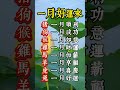 一月好运来 生肖 玄學  風水  運勢  轉運  人生感悟  shorts 財運