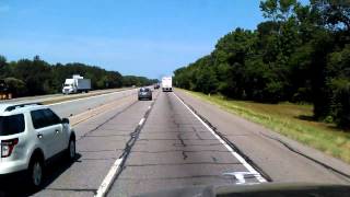 Running past Longview, Texas on Interstate 20 Westbound