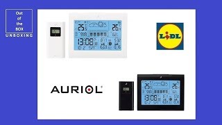 UNBOXING Auriol Radio-Controlled Weather Station 08/2018 (Lidl internal external AAA 100m 1.5)