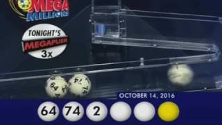 2016 10 14 Mega Millions Numbers and draw results