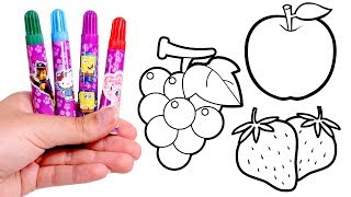 Aprendemos las frutas 🍏🎨 Coloreamos las frutas con rotuladores de colores