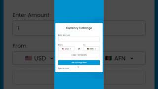 Currency Exchange Rate HTML, CSS and JavaScript #shorts