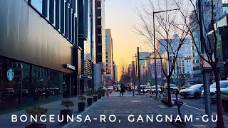 [4K SEOUL] 봉은사로의 노을길 | Sunset walk in Bongeunsa-ro, Gangnam-gu, Seoul