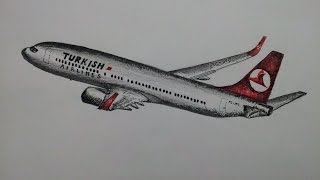 BOEING 737-800 çizimi timelapse/ How to draw an aircraft?
