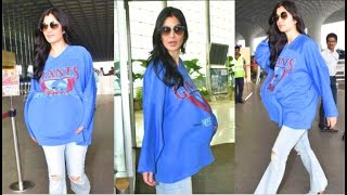 Katrina Kaif First Time Flaunt Her Huge Baby Bump with Vicky Kaushal At Mumbai Airport