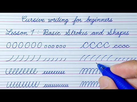 Cursive Writing For Beginners Lesson 1 Basic Strokes And Shapes Cursive Writing For Beginners Lesson 1 Basic Strokes And Shapes