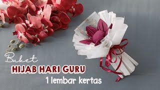 BUKET HIJAB HARI GURU SATU LEMBAR CELLOPHANE WRAPPING GEMBUL SIMPLE