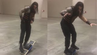 Roman Reigns TRIES OUT HoverBoard Backstage at WWE #Shorts