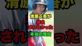 清原正吾がドラフトで指名されなかった本当の理由