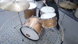 1960s Camco Oaklawn 14x20 8x12 and 16x16 Champagne Sparkle Drum Kit