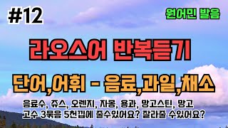 라오스어 단어,어휘 12회 [음료, 과일, 채소] 1kg에 얼마에요? 반으로 잘라주세요. 설탕 넣지 마세요.