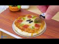 perfect miniature steak pizza in mini kitchen asmr cooking mini food