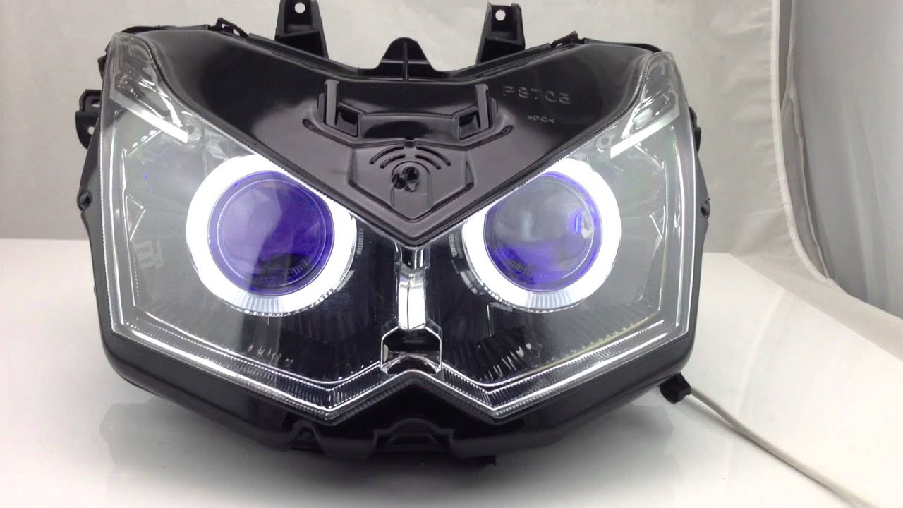 Kawasaki Z1000 Angel Eye Hid Projector Headlight Assembly 2010 2013