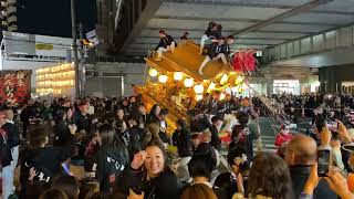 令和5年　城東だんじり祭　秋の鴫野駅前パレード　鴫野南之町、今福西之町、鴫野東之町、鴫野中之町、鴫野西之町、中浜、天王田、永田町　令和5年10月22日