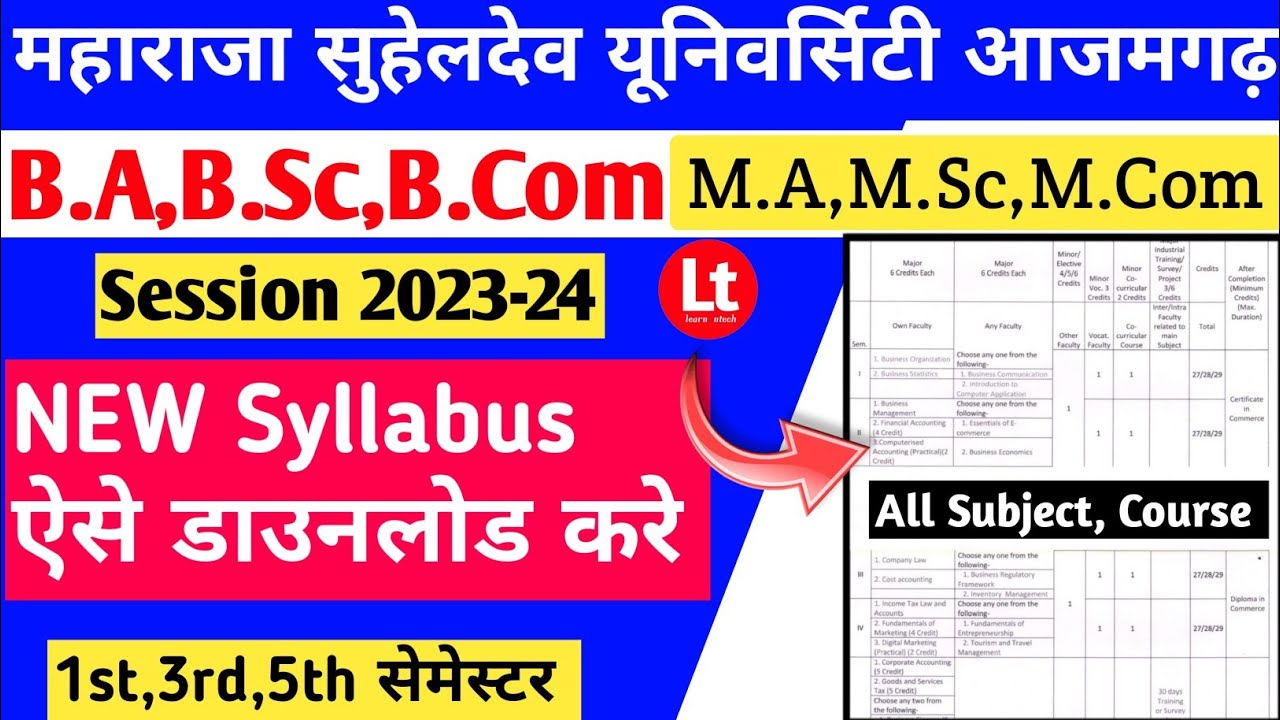 Msdsu University Azamgarh Syllabus 2023 | Maharaja Suheldev University ...