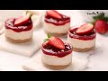 eggless no bake strawberry ricotta cheesecake cups high protein lower fat. lighter healthier