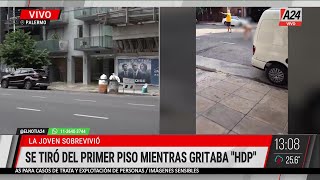 🚨 PALERMO: SE TIRÓ DEL PRIMER PISO MIENTRAS GRITABA \