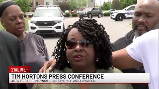 WATCH: Activist joins family of woman who died following Tim Hortons altercation for press confer...