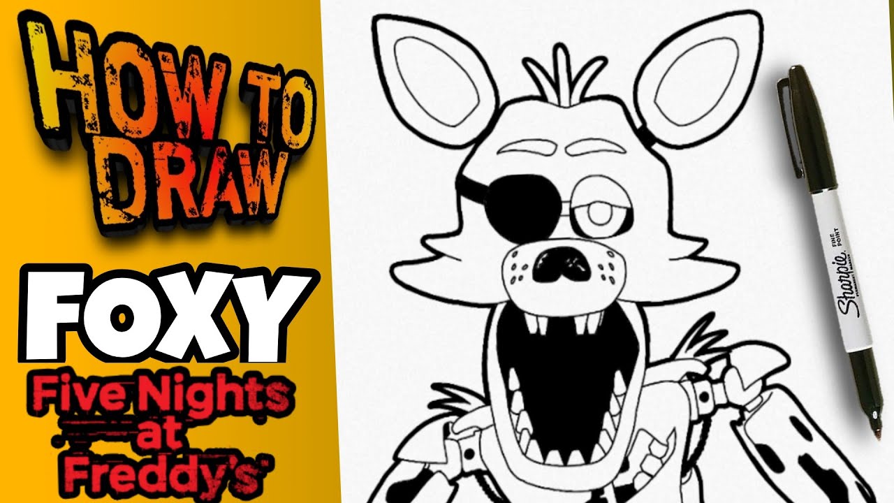 HOW TO DRAW FNAF FOXY STEP BY STEP | Como Dibujar A Foxy De Fnaf Fácil ...