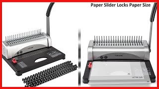 TIANSE Binding Machine, 21-Holes, 450 Sheets, Comb Binding Machines with Starter Kit 100 PCS 3/8''