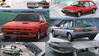 1986.10＜2代目2nd＞前期COROLLAⅡカローラⅡリトラRETRA（リトラクタブル）GPターボL30ターセルTERCELコルサCORSA兄弟車トヨタTOYOTAカタログ5Dr3DrライムSR