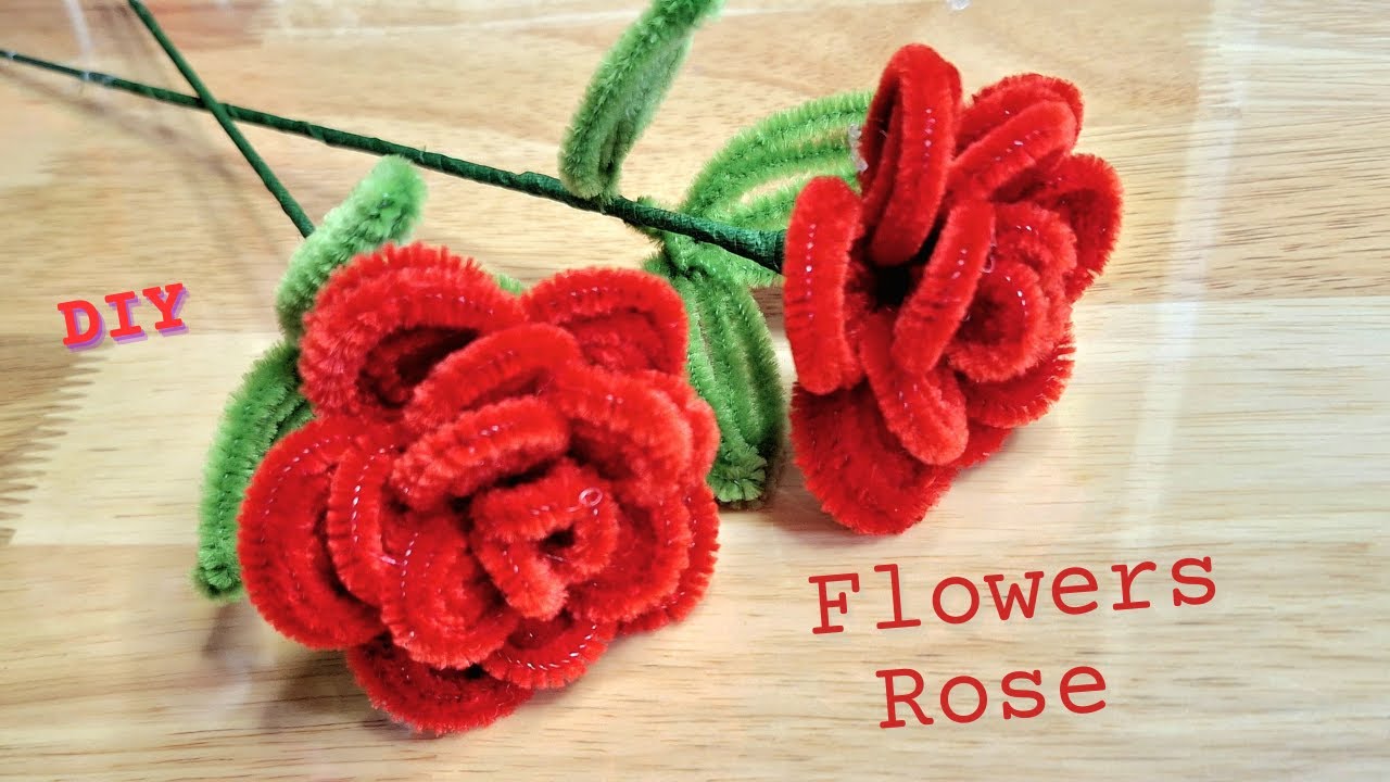 Diy How To Make Pipe Cleaner Flower Rose Easy Pipe Cleaner Rose