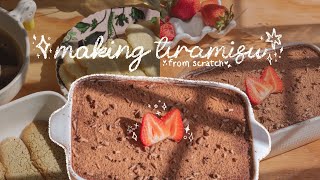 Making tiramisu from scratch 🧸 | Recipe