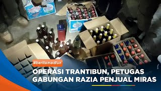 MADIUN - Puluhan Botol Miras Berbagai Jenis Diamankan Petugas Gabungan