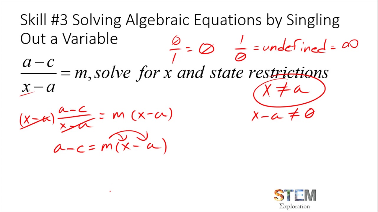 Simple Algebraic Equations Youtube
