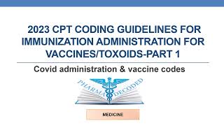 CPT Coding Guidelines for  Immunization administration for vaccines and toxoids Part 1