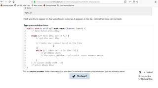 Building Java Programs Chapter 6 Exercise 5 collapseSpaces