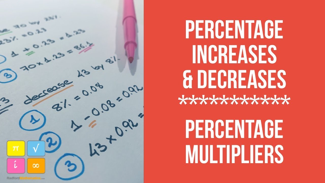 Percentage Increases Decreases Percentage Multipliers Youtube