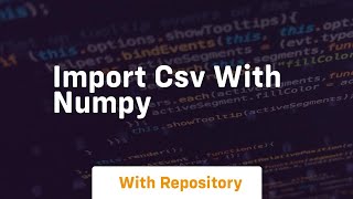 import csv with numpy