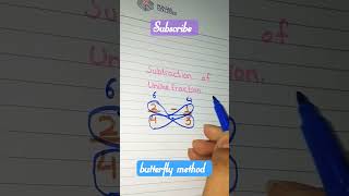 Subtraction of fraction butterflymethods#maths #subtraction #fraction #equation #algebra#viralvideo
