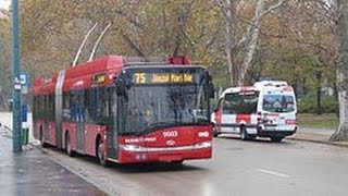 Budapest 75-ös trolibusz(Puskás Ferenc stadion M.-Jászai Mari tér)Budapest,tram bus nr.75.