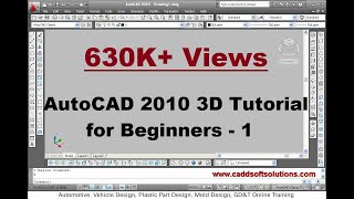 AutoCAD 2010 3D Tutorial for Beginners - 1