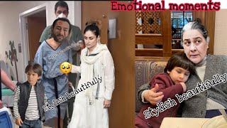 Taimur ali khan crying with kareena kapoor amrita singh,helping weak paapa saif ali khan in hospital