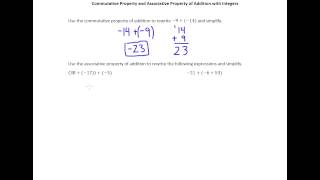 2.2c Commutative and Associative Properties of Addition with Integers