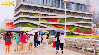 4K Shanghai Rain Walk Tour in Weekend Afternoon|Xujiahui Park\u0026Business Center 2021上海梅雨季的周末 徐家汇雨中漫游