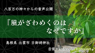 【八百万の神々からの音声公開】『風がざわめくのはなぜですか？』 島根県出雲市 日御碕神社にて ～八百万の神々からのメッセージ～音葉＊otoha＊