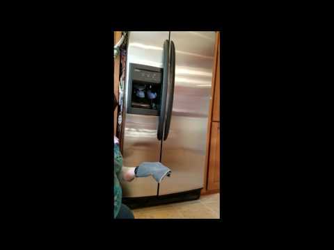 Stainless Steel Appliance with Water Stains and Buildup Cleaned with UPP Stainless Steel Appliance with Water Stains and Buildup Cleaned with UPP