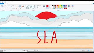 Program paint  วาดทะเล#SEA || สอนวาดทะเล แบบง่ายๆ By โปรแกรม Paint