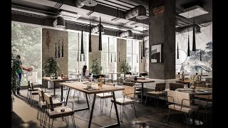 CGsorealCom Industrial Style Restaurant D5 Render