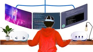 Coding in VR using Meta Quest 3 | Meta Horizon workrooms | Immersed | Fluid in VR