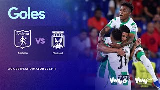 Ámerica vs. Nacional (goles) | Liga BetPlay Dimayor 2023-2 | Cuadrangulares - Fecha 4