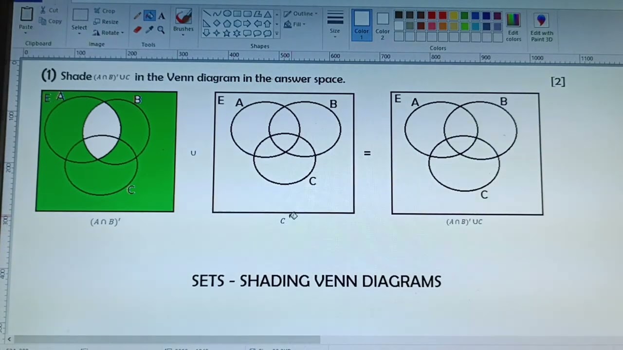 Sets - Shading Venn Diagrams, Understanding Set Notations - YouTube