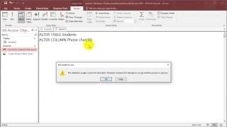 SQL with Microsoft Access 2016 lesson 3 - Alter Table