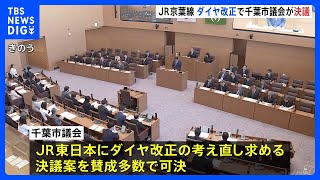 JR京葉線のダイヤ改正　千葉市議会がJR東日本に対し再考求める決議案を可決｜TBS NEWS DIG