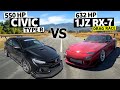 HONDA vs DORITOS! 550hp FBO Civic Type R drag races 632hp FD RX-7